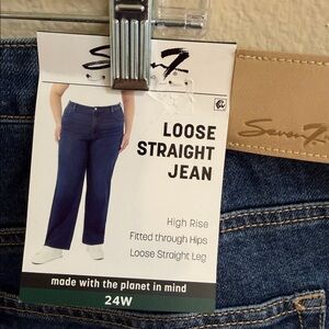 NWT Size 24W Seven7 Loose Straight Jean